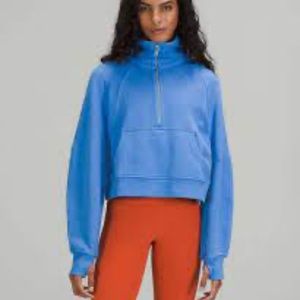 Lululemon Scuba Oversized Funnel Neck Half-Zip Sweatshirt, Blue Nile, M/L